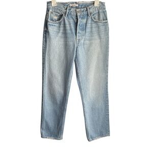 GRLFRND Helena Women’s High Rise Straight Leg Crop Jeans Size 28 Distressed